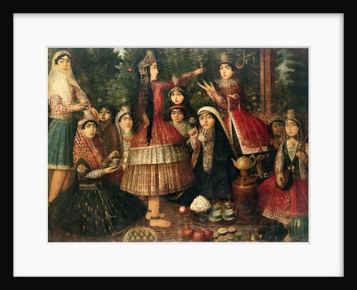 Women and Children in a Garden, 19th century by Persian School