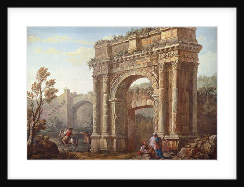 Peasants Near the Arch of Sergius at Poia by Charles Louis Clerisseau