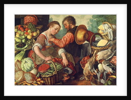Woman Selling Vegetables, 1567 by Joachim Beuckelaer or Bueckelaer