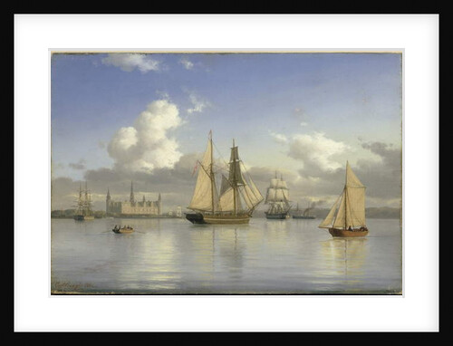 Sailing Vessels off Kronborg Castle, Sweden, 1880 by Carl Emil Baagoe