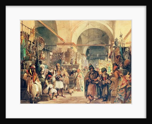A Turkish Bazaar, 1854 by Amadeo Preziosi