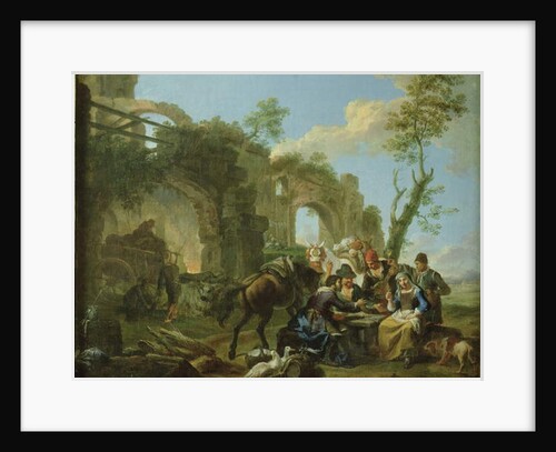 Horsemen Resting among Classical Ruins with a Fortune Teller by Paolo Monaldi