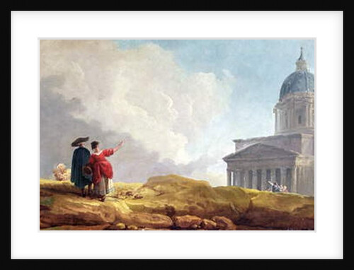 A Church Displayed to a Traveller in an Extensive Landscape by Hubert Robert