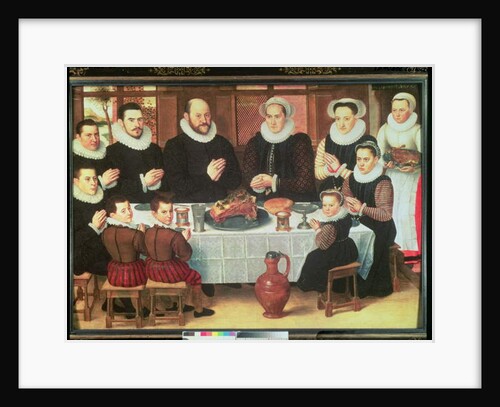 A Family Saying Grace Before the Meal, 1585 by Anthuenis Claeissins or Claeissens