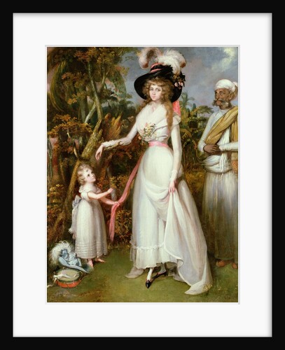 Mrs Graham of Kinross, her Daughter and a Jamadar, c.1786 by John Alefounder