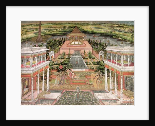 A Mughal Princess in her Garden by Indian School