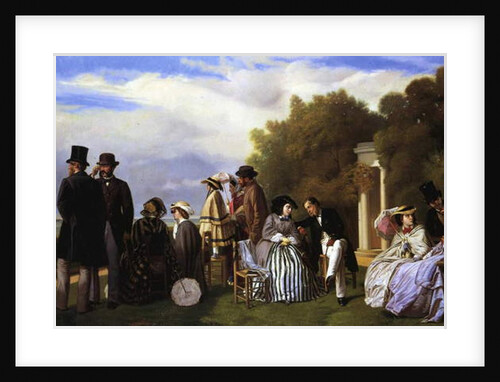 Empress Eugenie and her Court at Biarritz, 1861 by Abel de Pujol