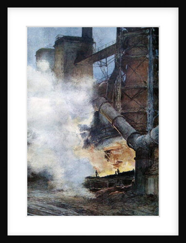 Steelworks at Chasse, Isere, 1917 by Francois Flameng