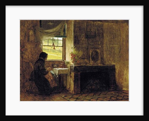 Interior of a farmhouse, Maine, 1865 by Eastman Johnson