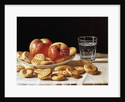 Still life with apples and biscuits, 1862 by John F. Francis