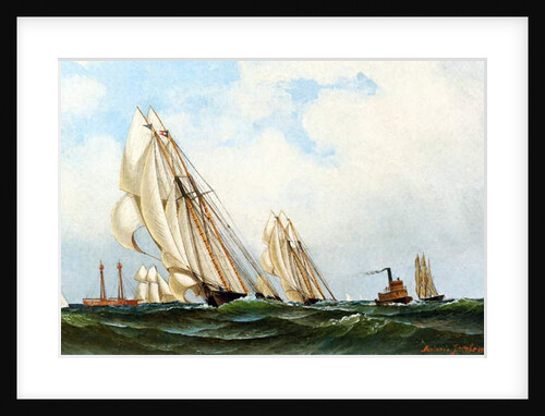 The 'Sappho' off Sandy Hook Lightship, 1870 by Antonio Jacobsen