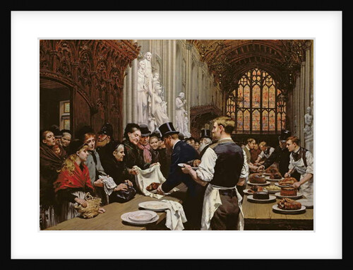 Distributing Left-overs to the Poor after the Lord Mayor's Banquet at the Guildhall, 1882 by Adrien Emmanuel Marie