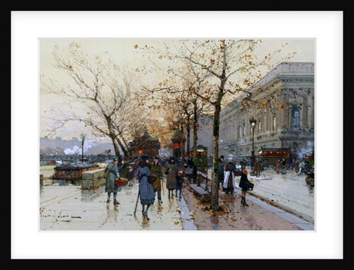 Near the Louvre, Paris by Eugene (1854-1941) Galien-Laloue