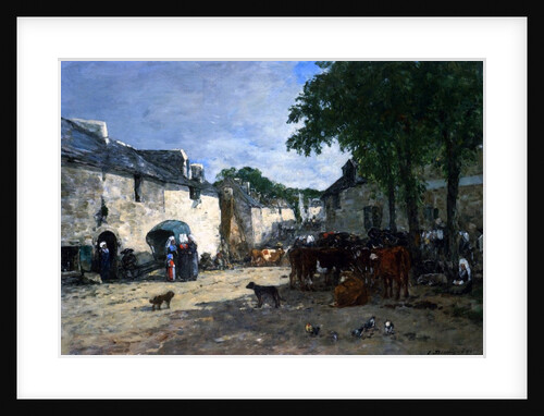Cattle market at Daoulas, Brittany, 1861 by Eugene Louis Boudin