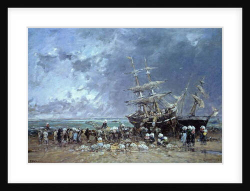 Unloading the Newfoundland Fishing Boat, 1873 by Eugene Louis Boudin