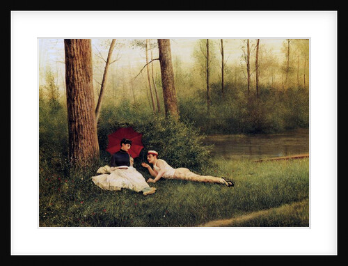 A Rest After Boating, 1885 by Georges Croegaert