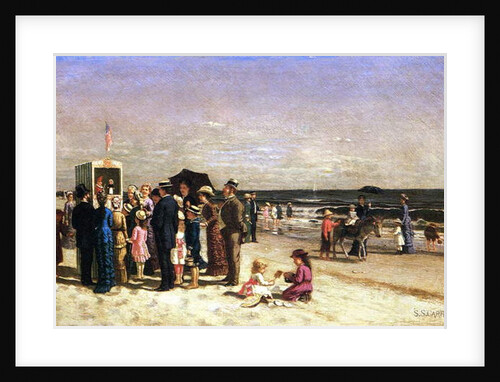 Punch & Judy on the Beach, Coney Island, 1880 by Samuel S. Carr