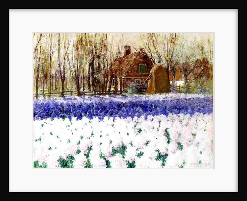 A Cottage and a Field of Hyacinths by George Hitchcock