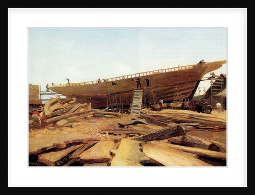 Shipbuilding, Gloucester, USA, 1871 by Winslow Homer
