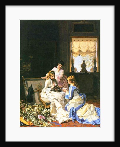 Girls with a Nest by Charles Baugniet