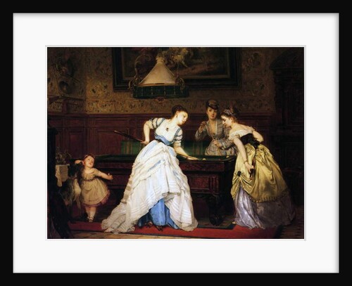 Ladies Playing Billiard, 1869 by Charles Edouard Boutibonne