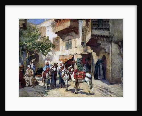 Oriental Street with Donkeys by Frederick Arthur Bridgman