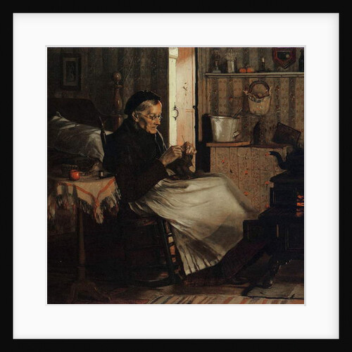 An Old Woman Knitting, c.1893 by John George Brown