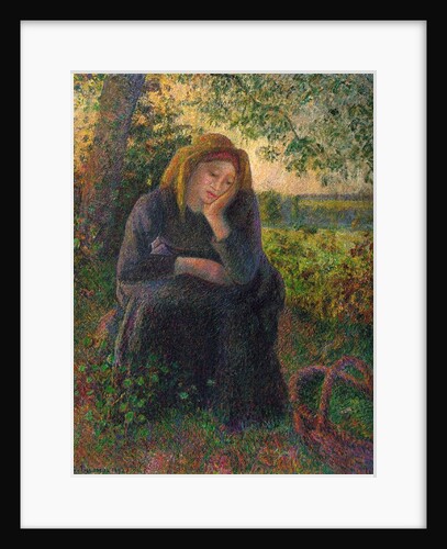 A Pensive Peasant Girl, 1892 by Camille Pissarro