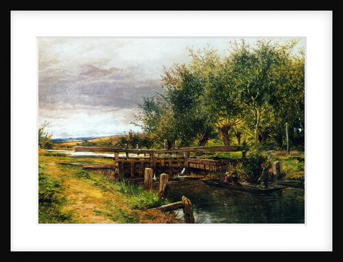 Clive Lock, on the Thames, 1873 by Benjamin Williams Leader