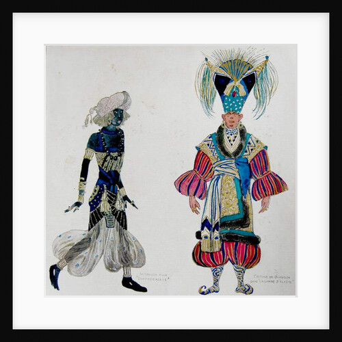 Costumes for a negro boy in 'Scheherazade' and Barbizon in 'Aladdin's Lamp' by Leon Bakst