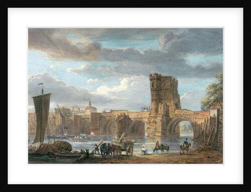The Old Welsh Bridge, Shrewsbury by Paul Sandby