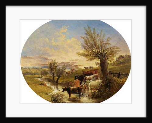 Landscape with Stream and Cattle, 1888 by James Flewitt Mullock