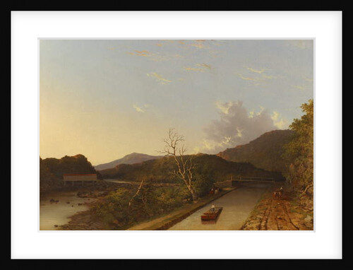 Erie Canal and Covered Bridge, 1847 by Walter Oddie