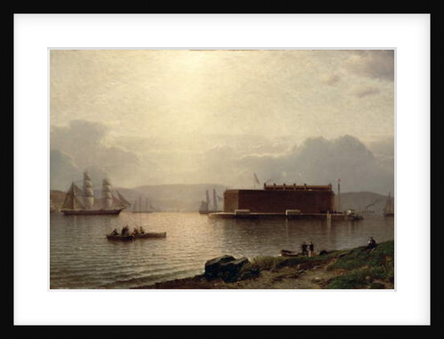 The Narrows and Fort Lafayette, Ships coming into Port, New York Harbour, 1868 by Samuel Coleman