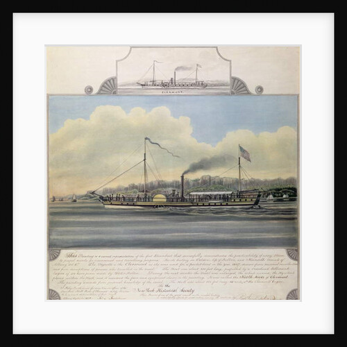 Hudson River Steamboat 'Clermont', 1858 by Richard Varick De Witt