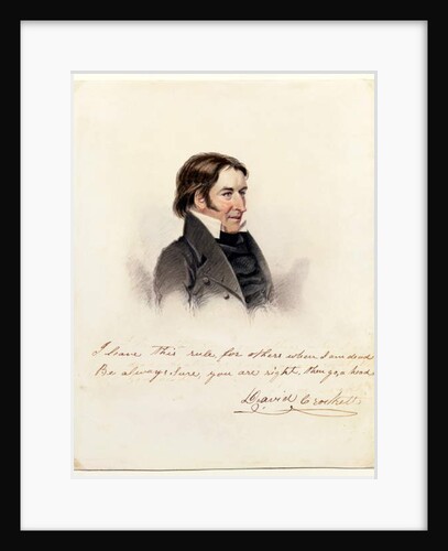 Portrait of David Crockett, 1834 by Anthony Lewis De Rose