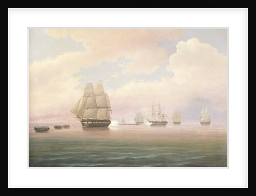 Escape of the U.S. Frigate Constitution, 1838 by Thomas Birch