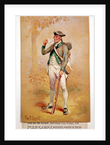 Uniform of a Private of the Continental Line in the 3rd New York Regiment in 1775, c.1920 by Charles MacKubin Lefferts