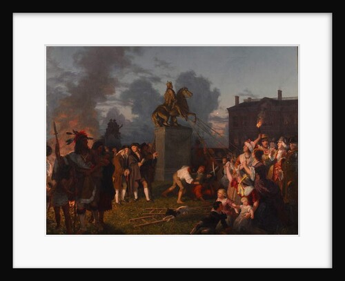 Pulling Down the Statue of King George III, c.1859 by Johannes Adam Simon Oertel