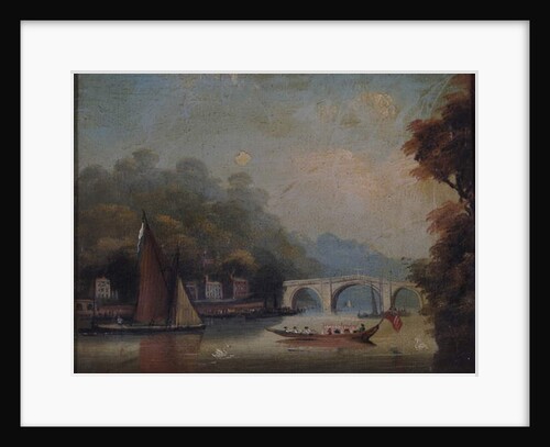 Richmond Bridge looking towards Twickenham, Middlesex by English School