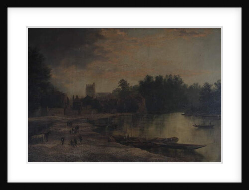 Twickenham Parish Church and Eel Pie Island, 1821 by William Hardurcke