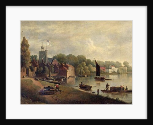 Twickenham Church looking downstream, 1800-30 by English School