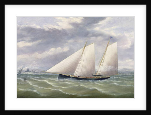 A Cutter in a Strong Wind Flying a Burgee of the Royal Thames Yacht Club by Arthur Wellington Fowles