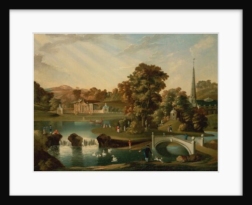 A view of Duncombe Park in North Yorkshire from across the lake by English School