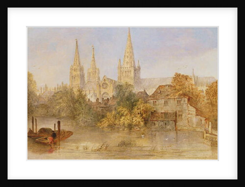 Lichfield Cathedral from Stowe Pool, c.1850 by English School