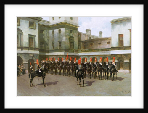 The Blues and Royals, Guard Mounting Parade, Whitehall by Charles Edouard Armand-Dumaresq