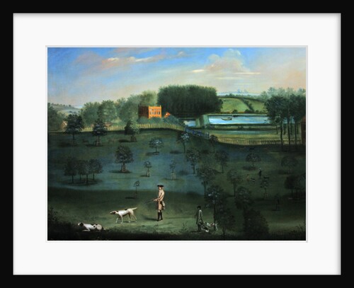 Country house scene with deer and arboretum by Balthasar Nebot