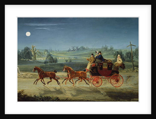 The Bath, Bristol and London Royal Mail Coach at night by James Pollard