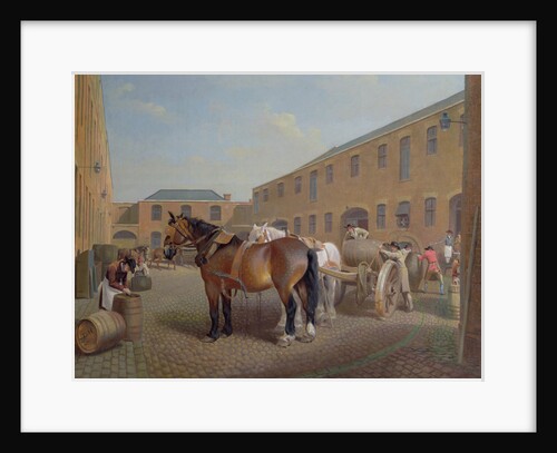 Loading the Drays at Whitbread Brewery, Chiswell Street, London, 1783 by George Garrard