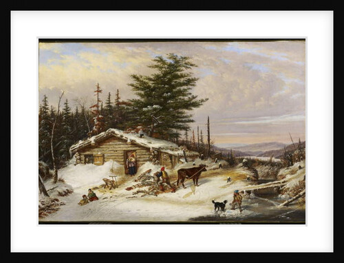 Settler's Log House, 1856 by Cornelius Krieghoff